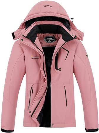 MOERDENG Women's Waterproof Ski Jacket Warm Winter Snow Coat Mountain Windbreaker Hooded Raincoat Jacket