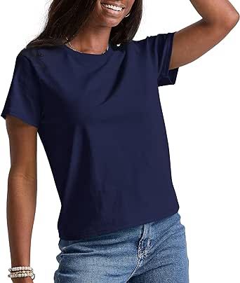 Hanes Essentials, Cotton Crewneck Tee, Classic Fit T-Shirt for Women